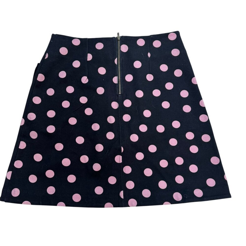 Maeve by Anthropologie Polka Dot A-Line Mini Skirt XS Pink & Black - EUC - Picture 2 of 3